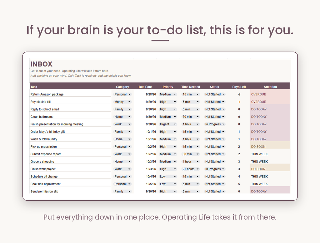 Operating Life: A Personal System for Getting Life Done (Google Sheets)