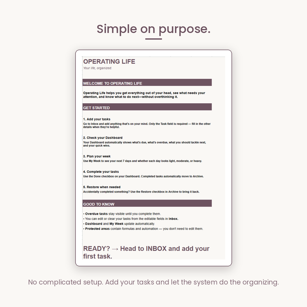 Operating Life: A Personal System for Getting Life Done (Google Sheets)
